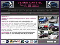 venuscars.com screen shot of front page
