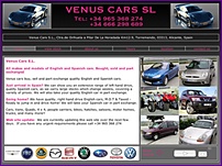 venuscars.com screen shot of front page